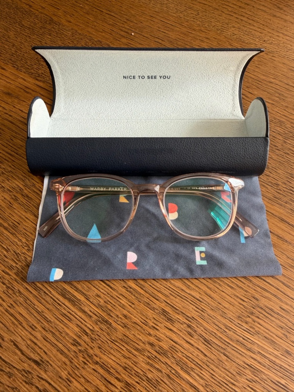 Warby Parker Translucent Blush Round Frames - Picture 2 of 9